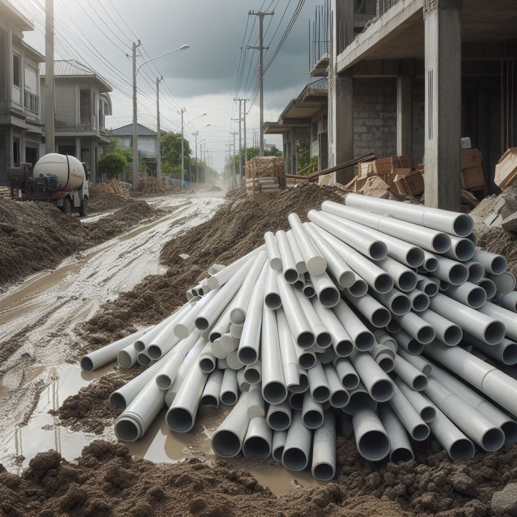 pipa pvc aw lokasi proyek perumahan