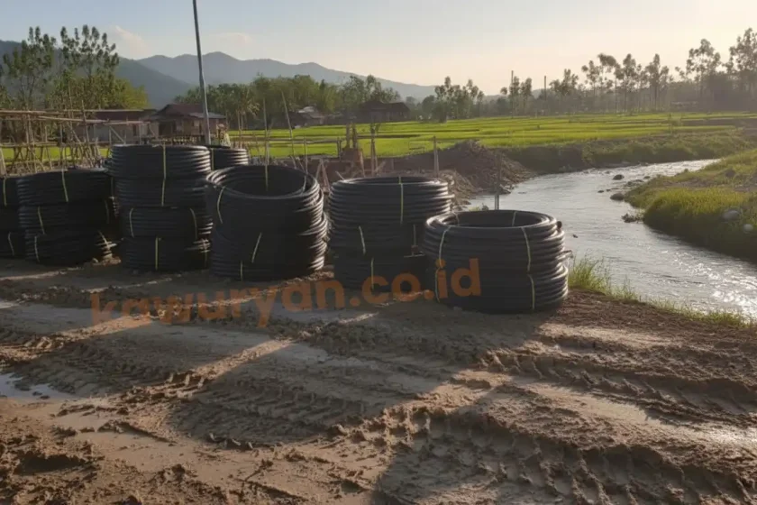 PIPA HDPE VINILON ROLL 200meter Proyek Kalimantan